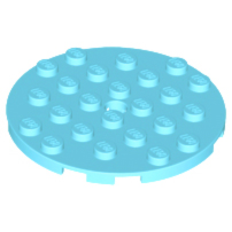 Plaat, Rond 6x6 met gat Medium Azure